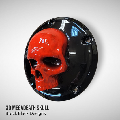 Harley Davidson Derby cover with Megadeth skull