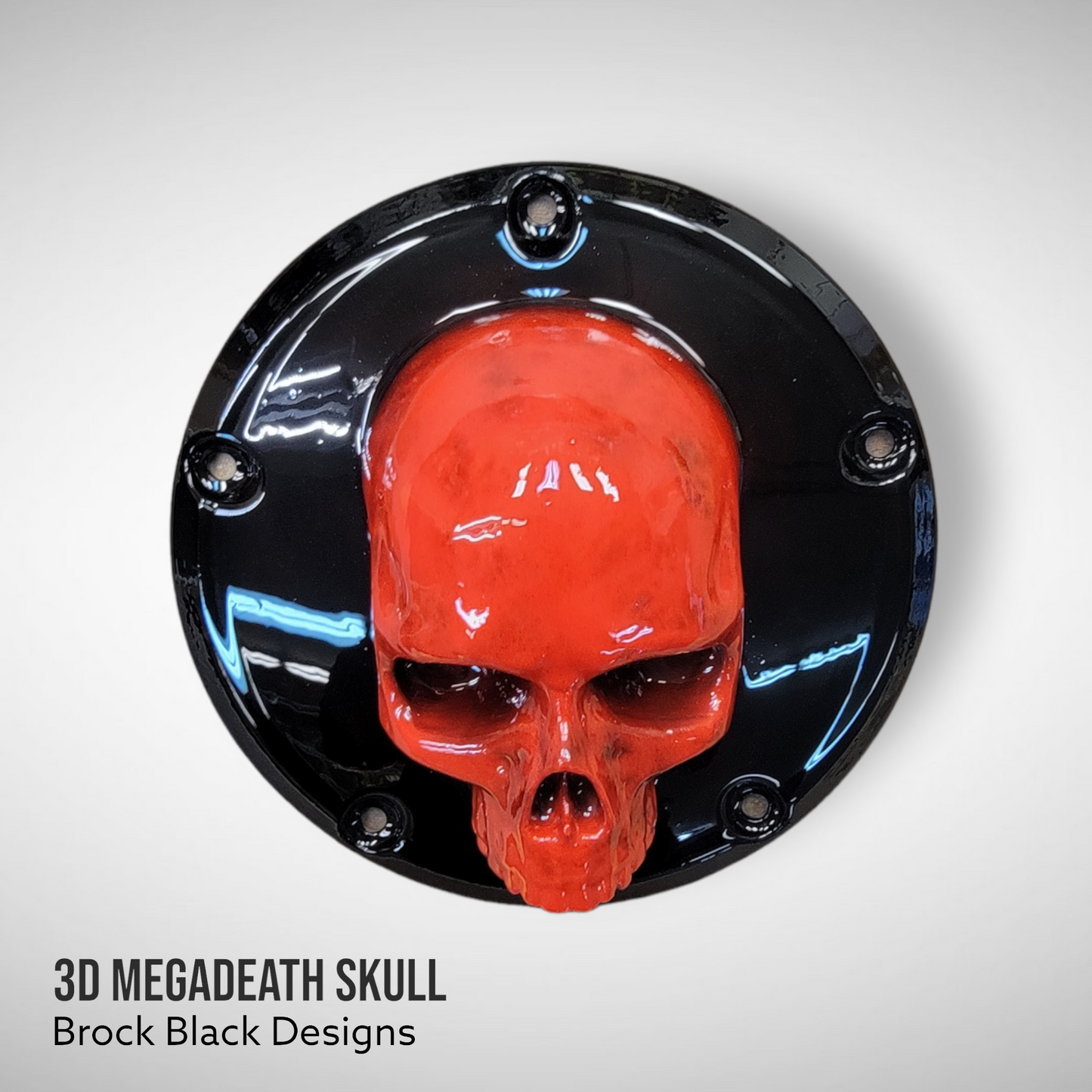 Harley Davidson Derby cover with Megadeth skull