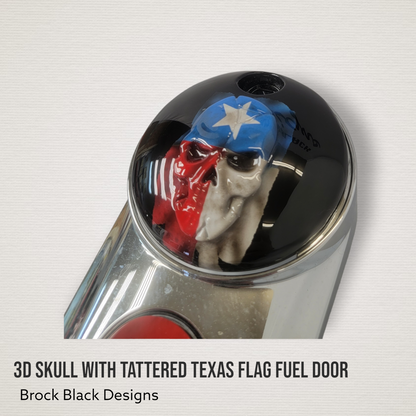 Skull Texas flag Harley fuel door