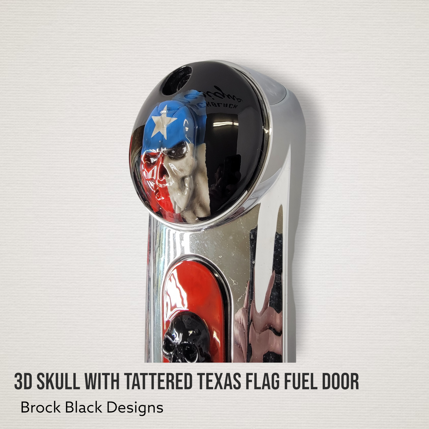 Skull Texas flag Harley fuel door