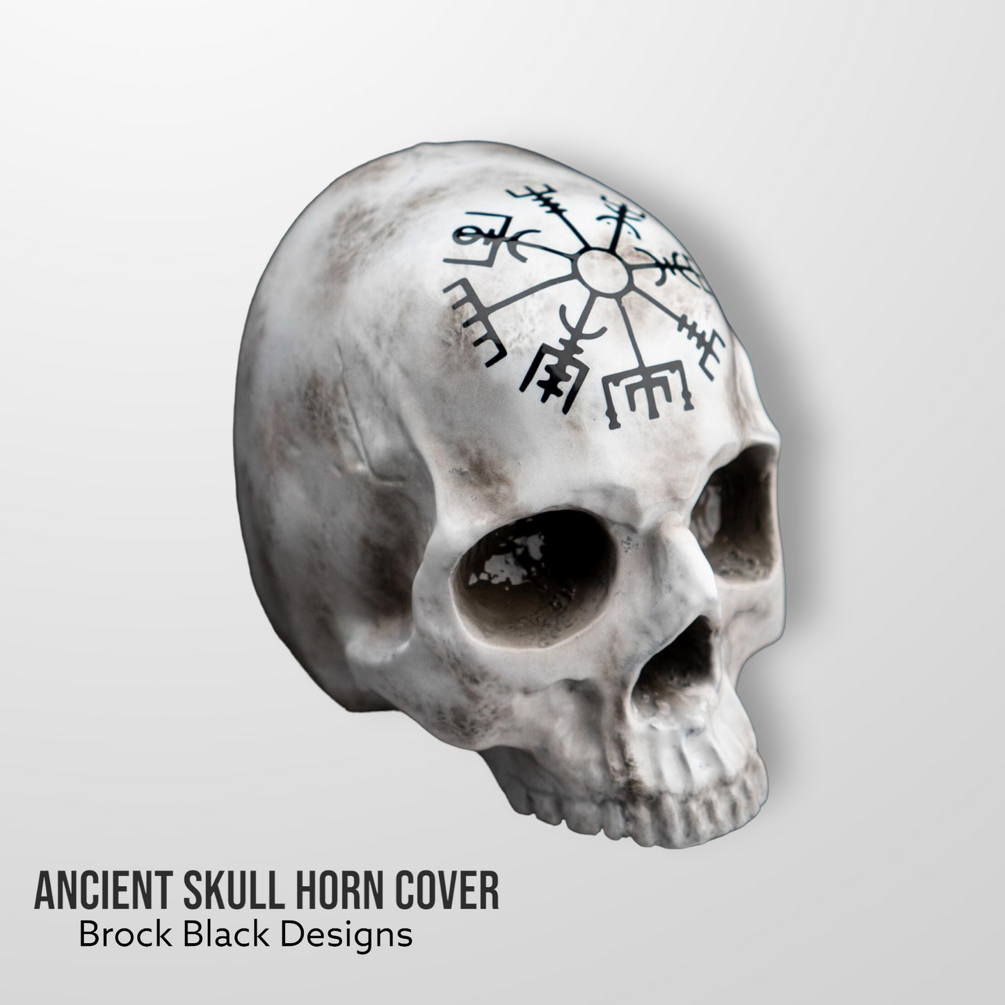 3D ancient skull viking compass