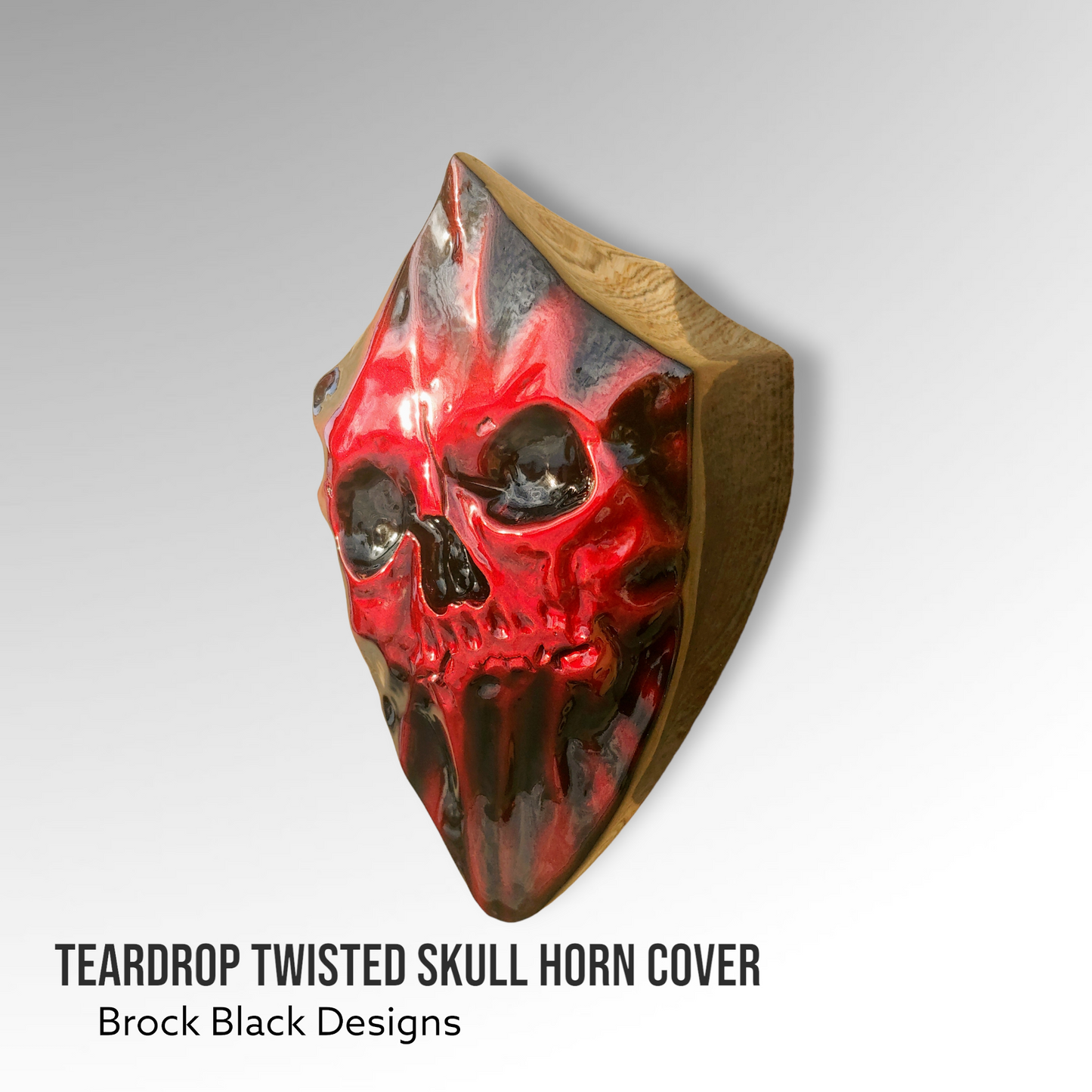 3D teardrop twisted skull horn cover