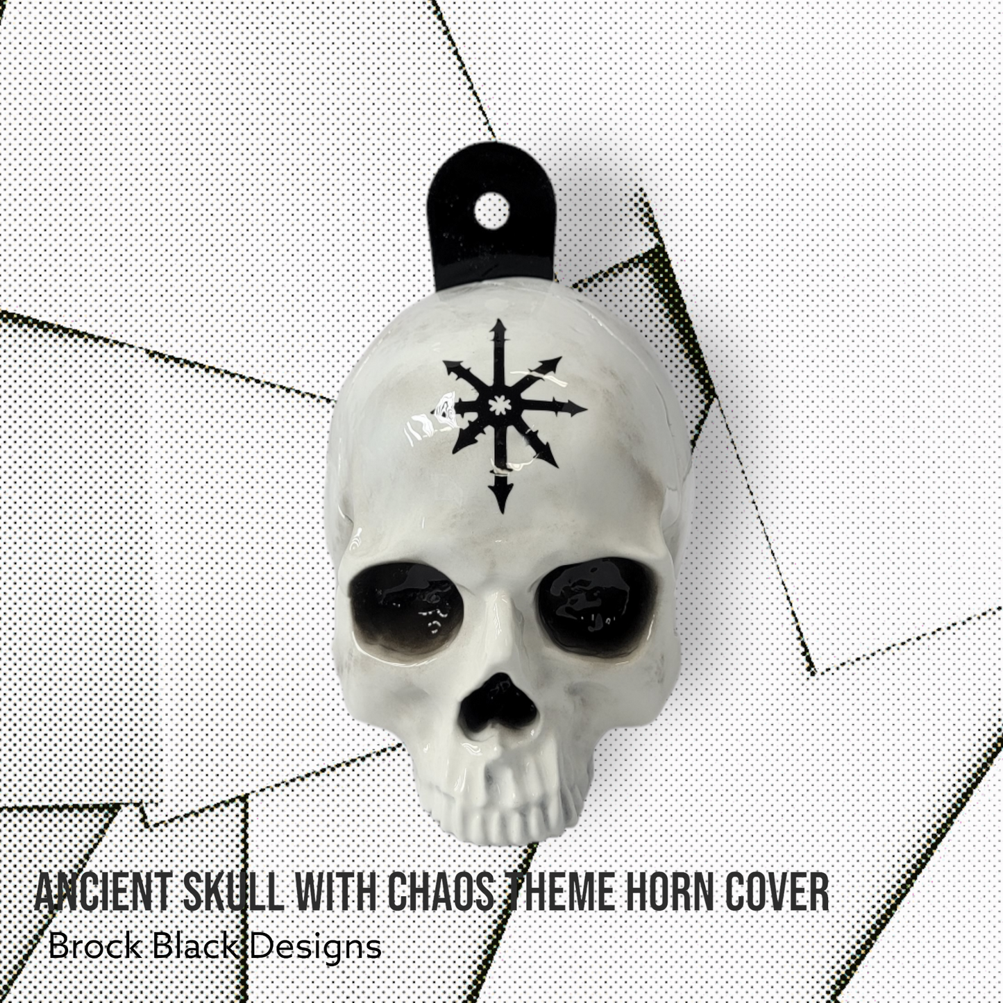 Ancient skull Deathly Hallows symbol horn cover