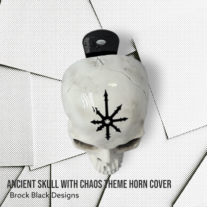 3D ancient skull chaos symbol horn cover