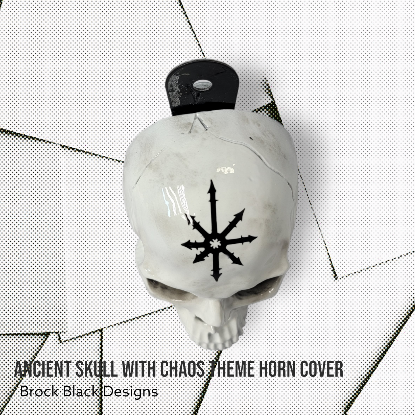 Ancient skull Deathly Hallows symbol horn cover