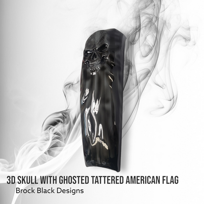 3D skull flag 21+ console ghosted tattered flag theme