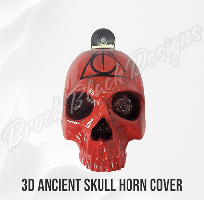 Ancient skull Deathly Hallows symbol horn cover