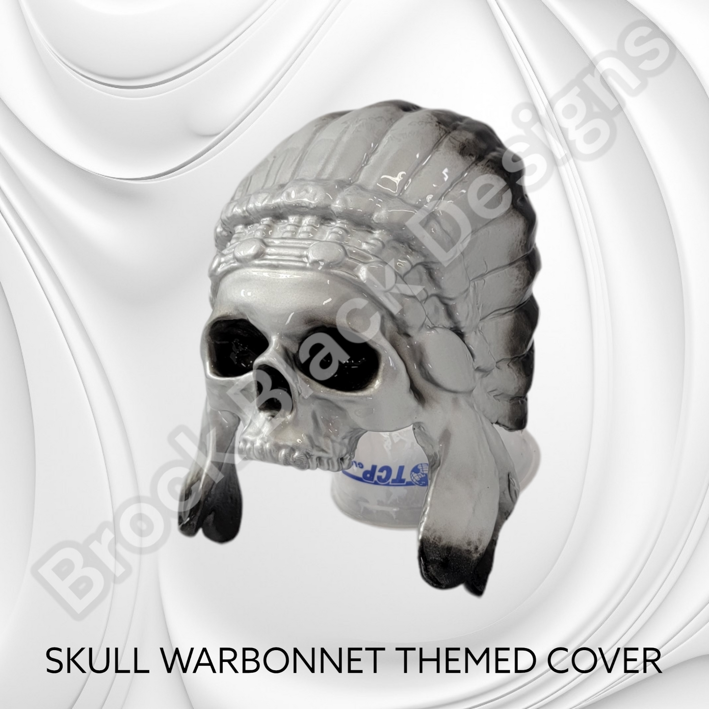 Skull warbonnet side-mounted horn cover