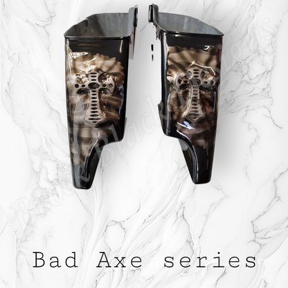 Bad Axe with American flag bags