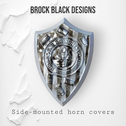 Custom horn cover with 2nd amendment theme