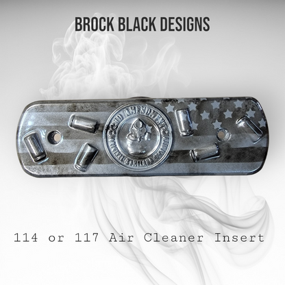 114 & 117 air cleaner insert 3D Second Amendment theme