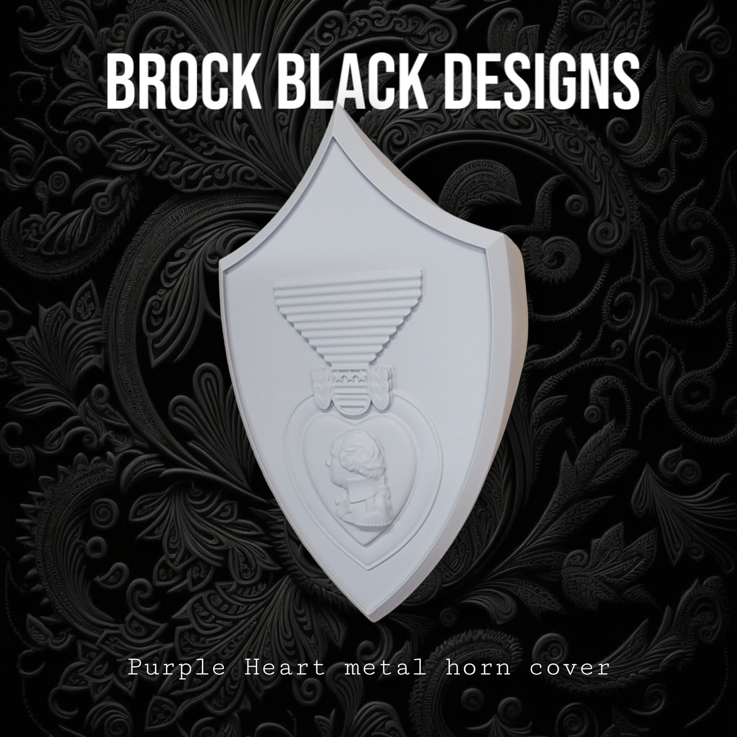 3D Purple Heart horn cover