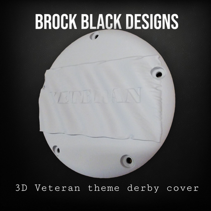 Tattered American Flag with Veteran Harley derby cover