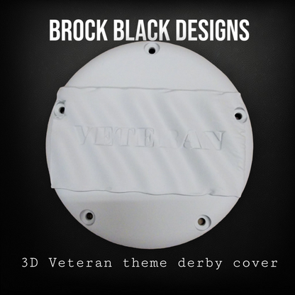 Tattered American Flag with Veteran Harley derby cover