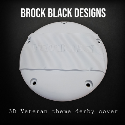 Tattered American Flag with Veteran Harley derby cover