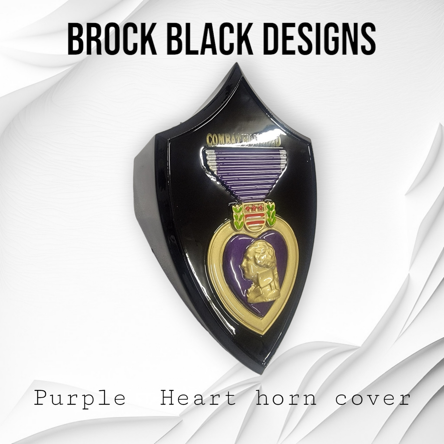 3D Purple Heart horn cover