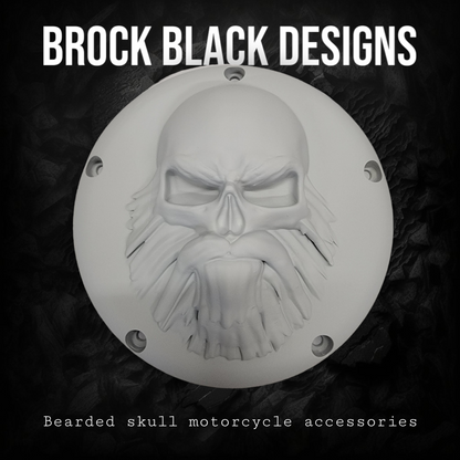 3D bearded skull derby cover and points cover