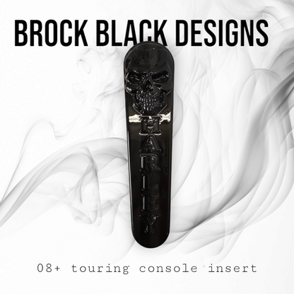 08+ touring console insert 3D Skull flag theme
