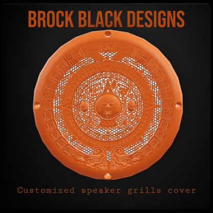 A set of bag Aztec calendar speakers covers