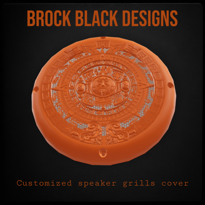 A set of bag Aztec calendar speakers covers