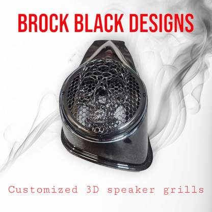 A set of bag webbed skull speakers grill covers