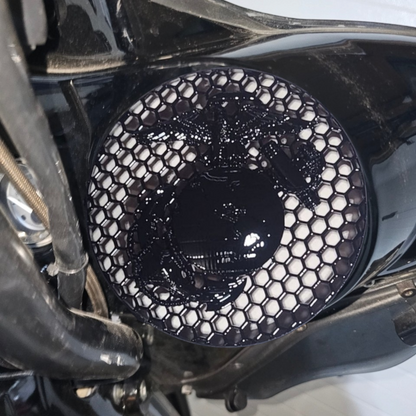 97-25+ Harley inner Touring 3D USMC speakers grill covers set