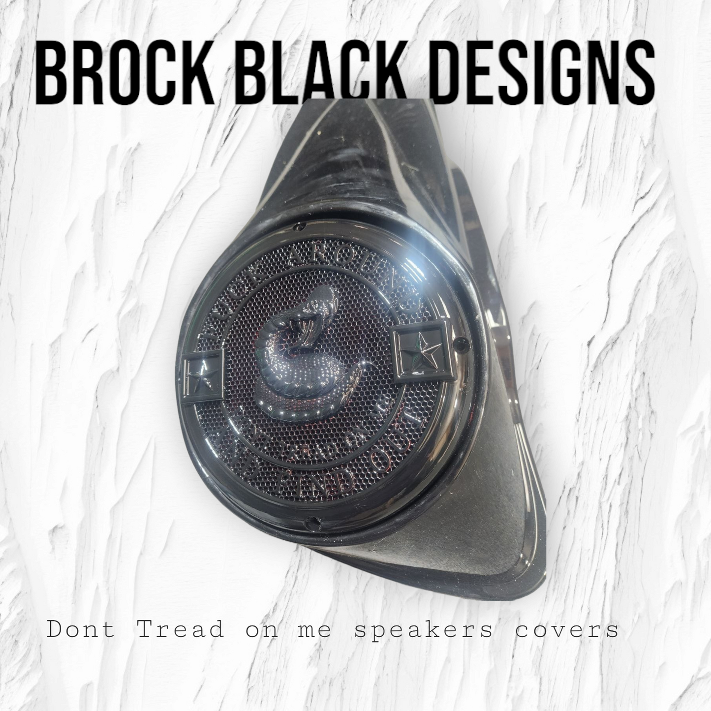 A set of bag 3D Don't Tread on me speakers grill covers