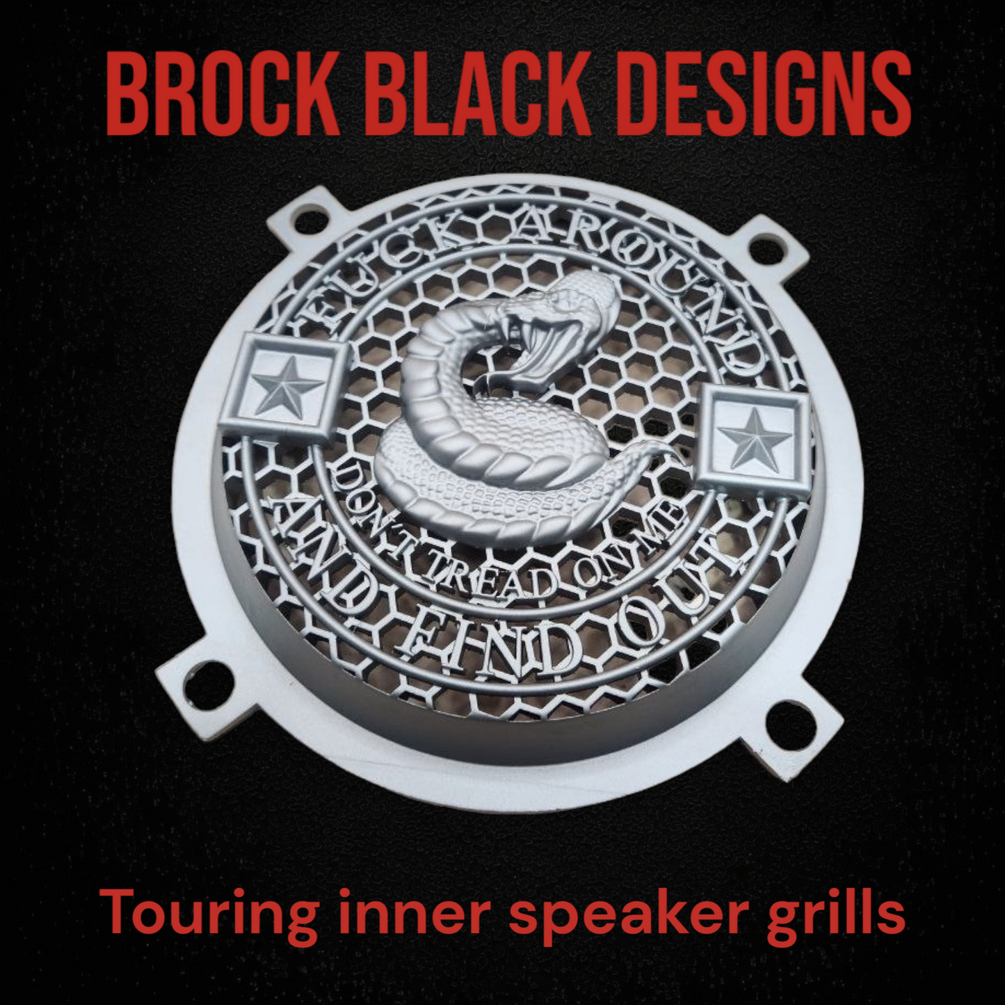 97-25+ Touring 3D Don't Tread on me speakers grill covers set