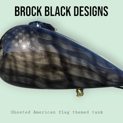 Ghosted American flag themed tank