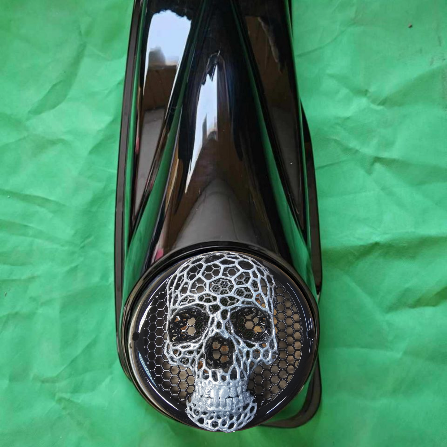 A set of bag webbed skull speakers grill covers