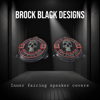 97-25+ Touring 3D skull Don't Tread on me speakers grill covers set