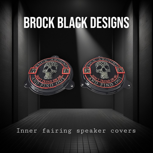 97-25+ Touring 3D skull Don't Tread on me speakers grill covers set