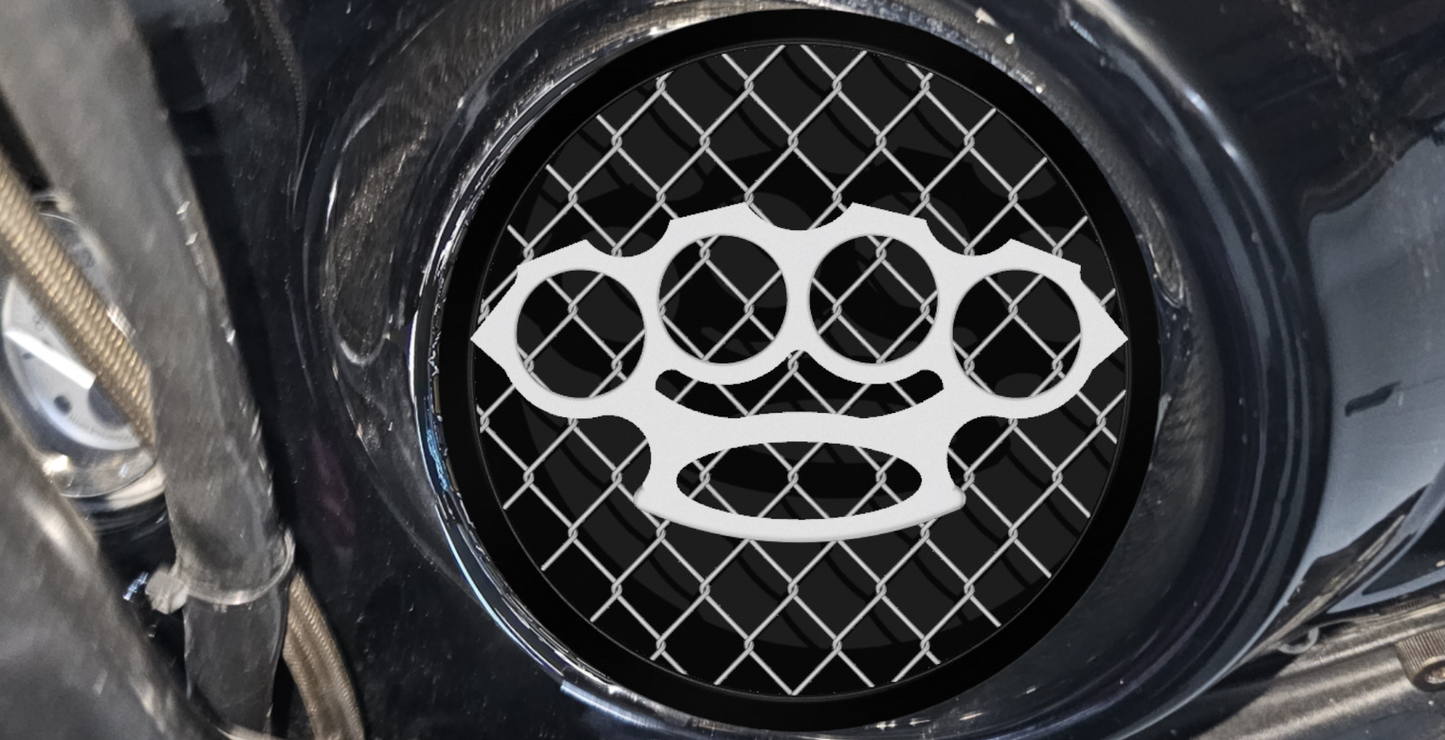 97-25+ Touring 3D brass knuckles speakers grill covers set