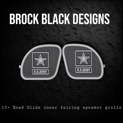 98-2024 Road Glide 3D Army speakers grill covers set
