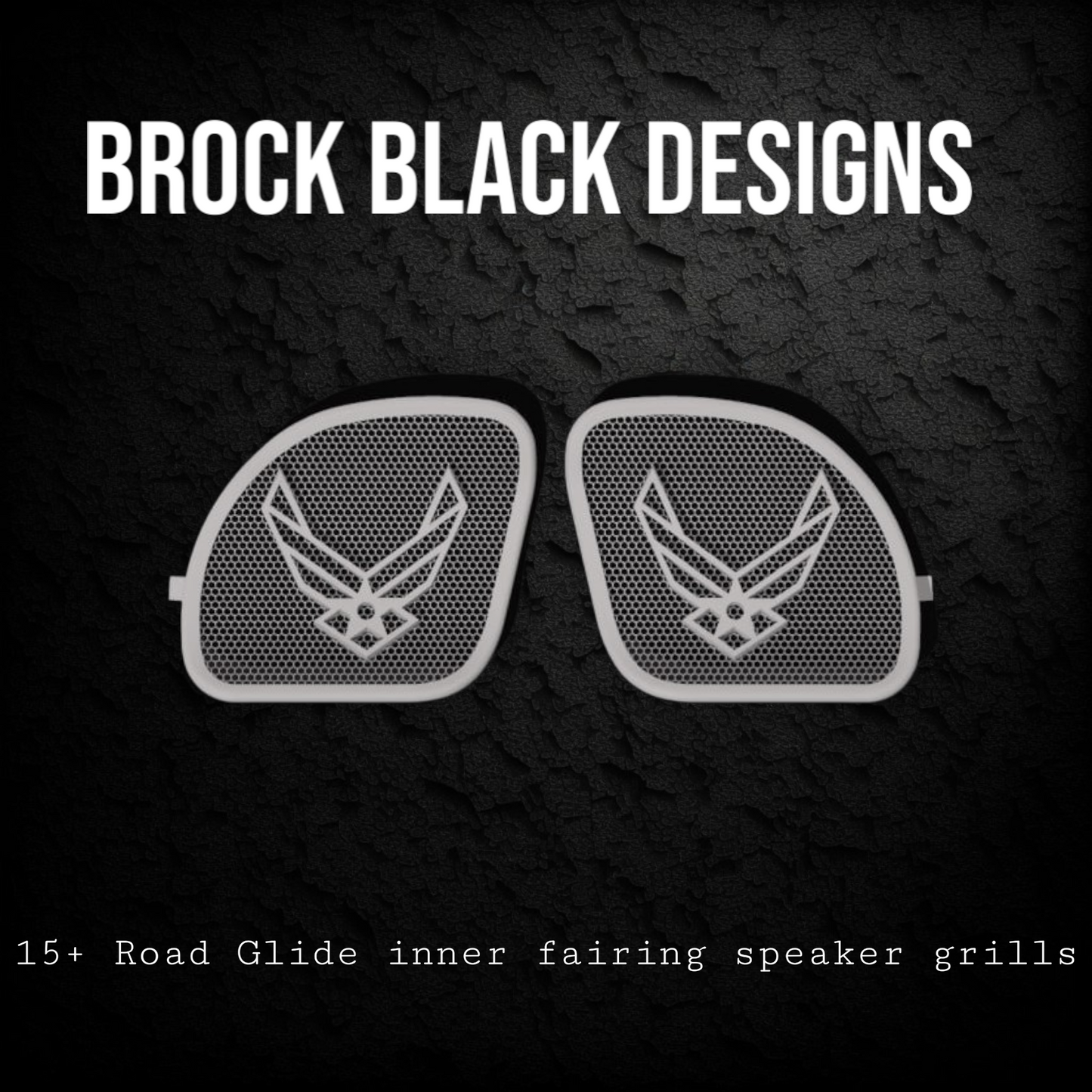 98-2024 Road Glide 3D Air Force speakers grill covers set