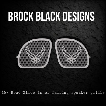 98-2024 Road Glide 3D Air Force speakers grill covers set