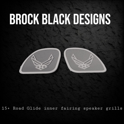 98-2024 Road Glide 3D Air Force speakers grill covers set