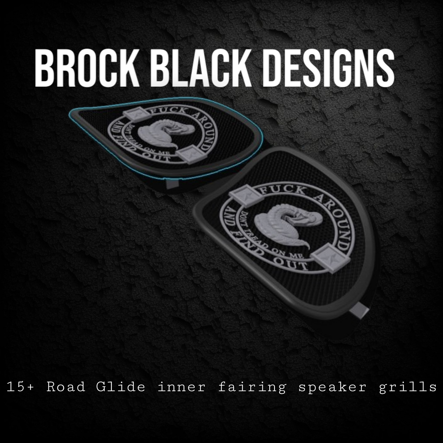 98-2024 Road Glide inner 3D Don't Tread on me speakers grill covers set
