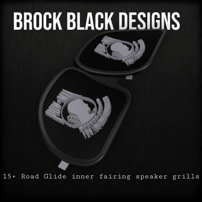 98-2024 Road Glide 3D POW MIA TRIBUTE speakers grill covers set
