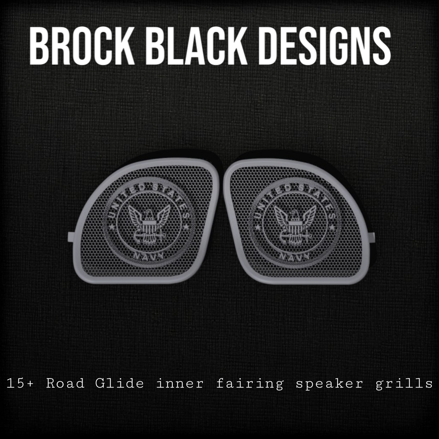 98-2024 Road Glide 3D Navy speakers grill covers set