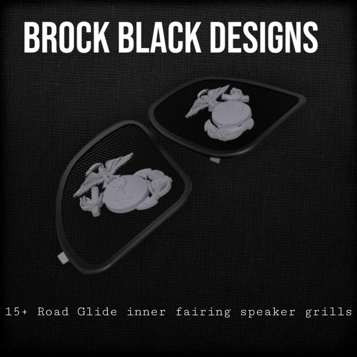 98-2024 Road Glide 3D USMC speakers grill covers set