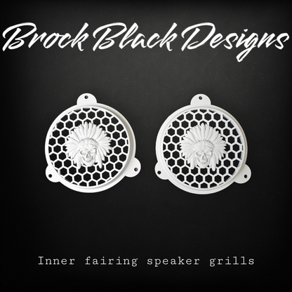 97-25+ Touring skull warbonnet speakers grill covers set