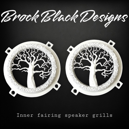 97-25+ Touring 3D tree of life speakers grill covers set