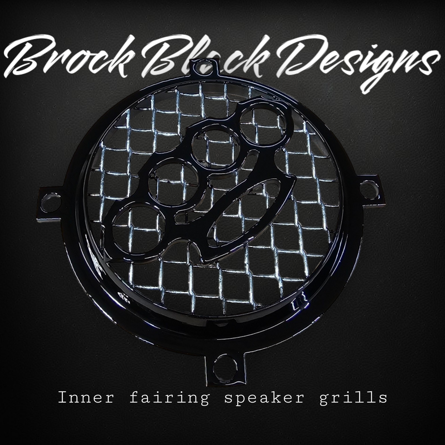 97-25+ Touring 3D brass knuckles speakers grill covers set