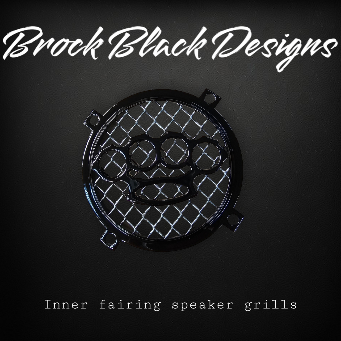 97-25+ Touring 3D brass knuckles speakers grill covers set