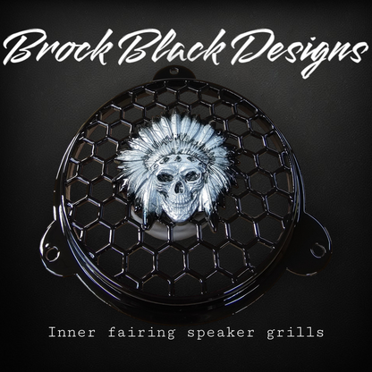97-25+ Touring skull warbonnet speakers grill covers set