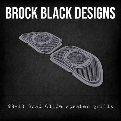 98-2024 Road Glide 3D Army seal speakers grill covers set