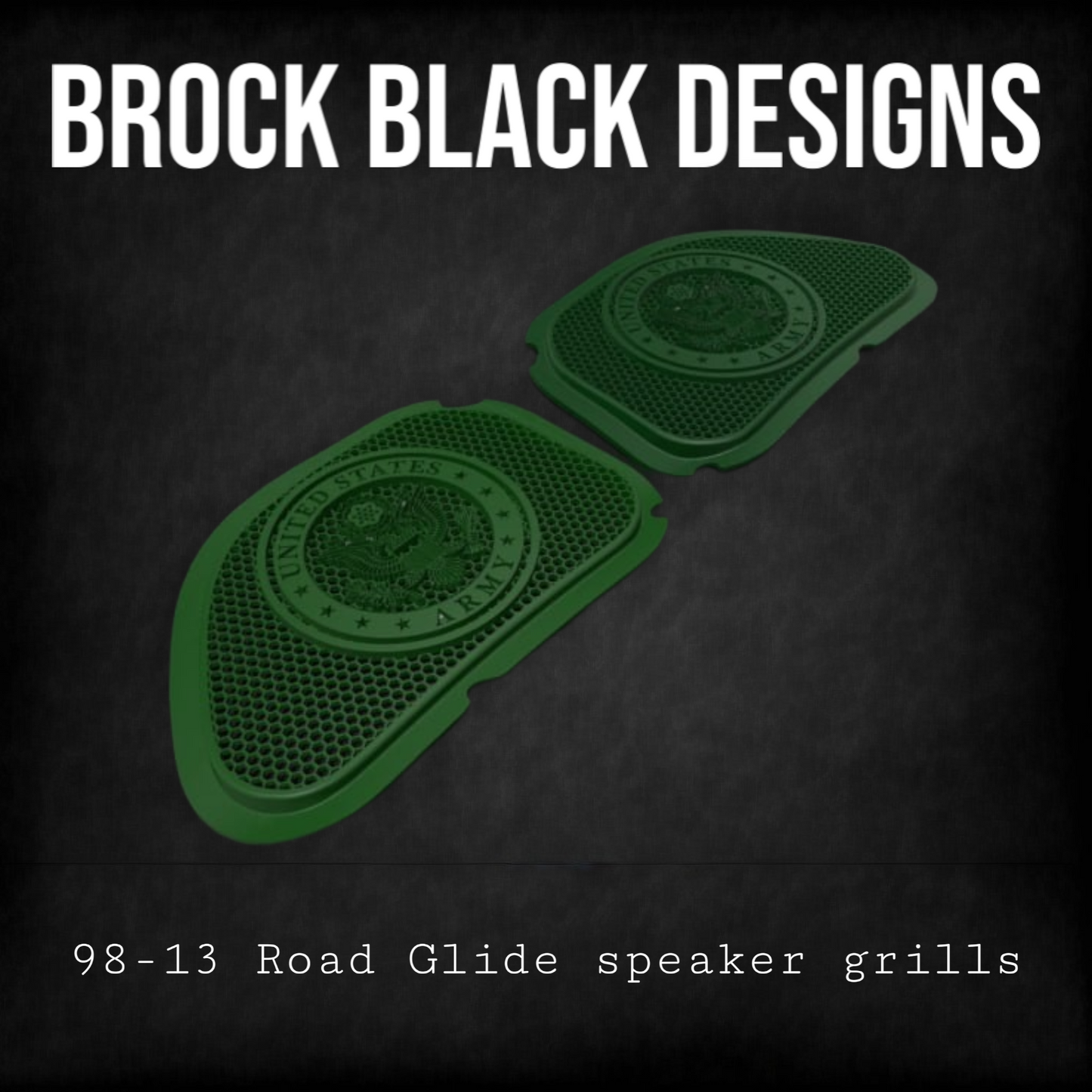 98-2024 Road Glide 3D Army seal speakers grill covers set