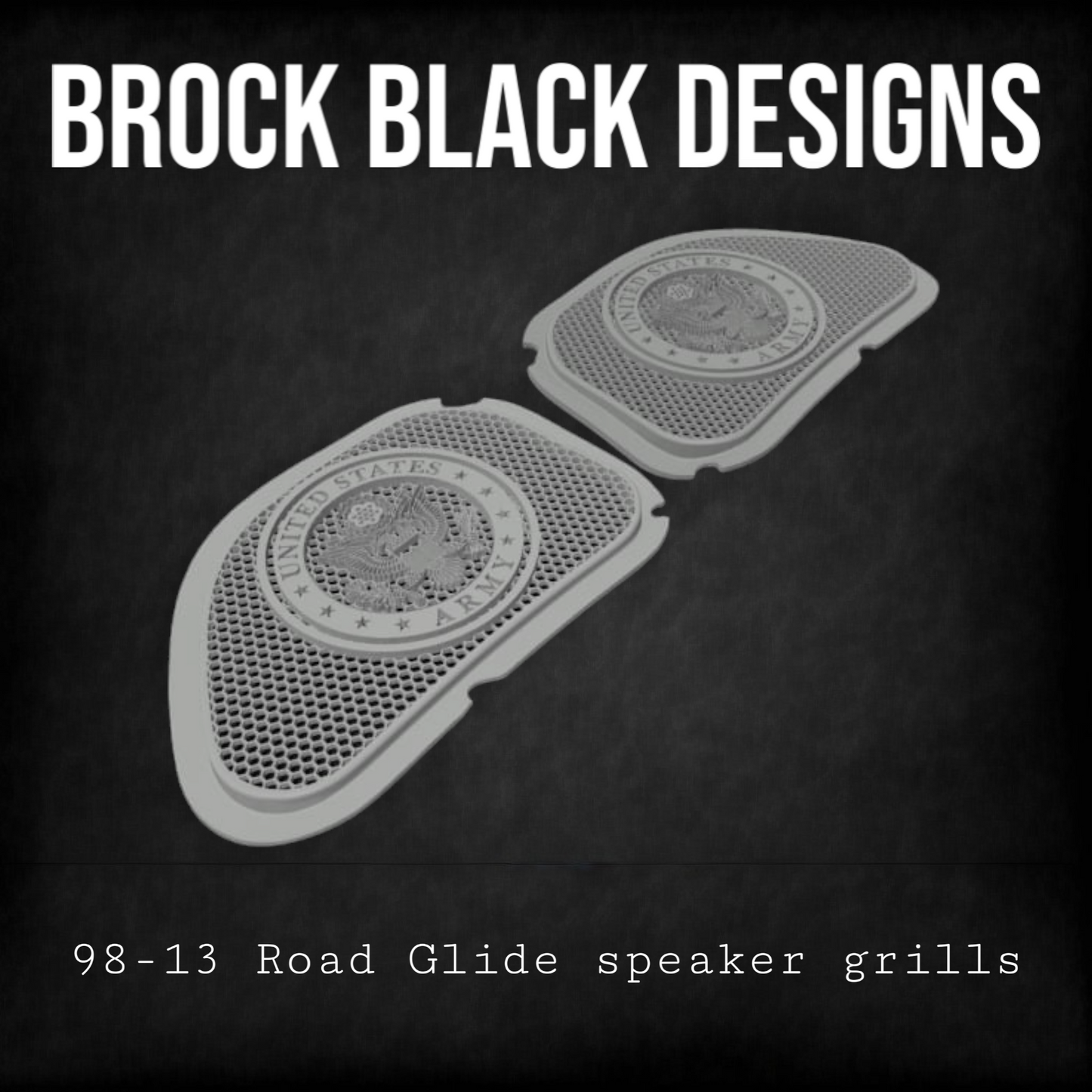 98-2024 Road Glide 3D Army seal speakers grill covers set