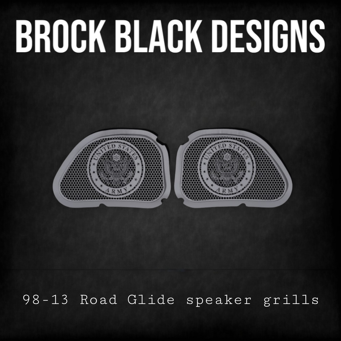 98-2024 Road Glide 3D Army seal speakers grill covers set